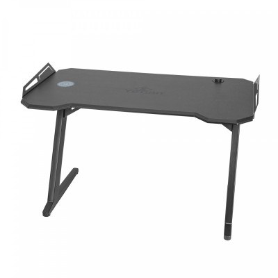 Escritorio Gamer YeYian Lokii - 120x60x75cm - Soporta 300Kg - 3x USB - Cargador Inalámbrico - Negro - YFD-LWCU-01-BK