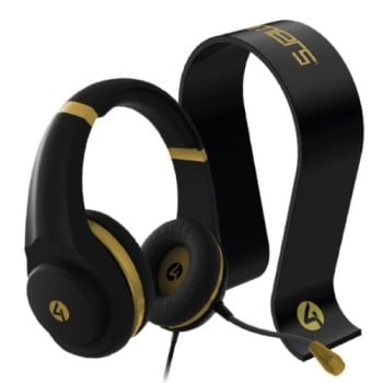 Kit Gamer 4gamers XP-GOLDR-BLK-4G - Diadema - Alámbrico - Base para Diadema - XP-GOLDR-BLK-4G