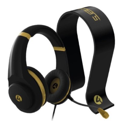 Kit Gamer 4gamers XP-GOLDR-BLK-4G - Diadema - Alámbrico - Base para Diadema - XP-GOLDR-BLK-4G