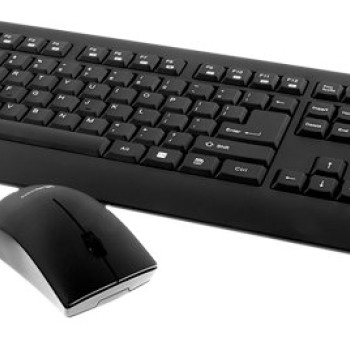 Kit Teclado y Mouse Inalámbrico Klip Xtreme KCK-265E - Negro - Receptor USB