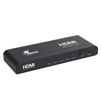 Multiplicador HDMI Xtech XHA-410 - 4 salidas - 1080p - Negro - XHA-410