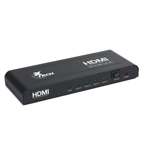 Multiplicador HDMI Xtech 4 Salidas Full HD 1080p Modelo XHA-410 Negro Multiplicador HDMI Xtech 4 Salidas Full HD 1080p Modelo XHA-410 Negro