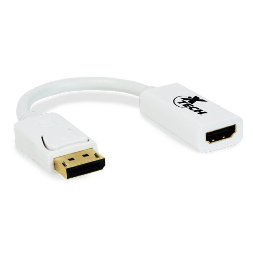 Adaptador Xtech DisplayPort a HDMI Macho Hembra Blanco 4K UHD Modelo XTC-358