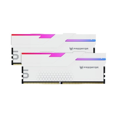 Memoria RAM Acer Predator Hermes - DDR5 - 48GB (2x24GB) - 7200MHz - UDIMM - Blanco - Para PC - BL.9BWWR.447