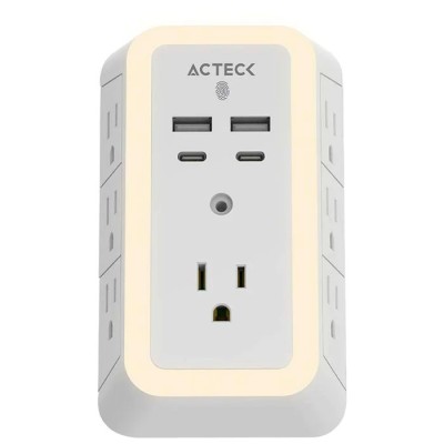 Conector de Pared Acteck ENERGON LUMINA CP515 - 7 Contactos - USB - Blanco - AC-936484