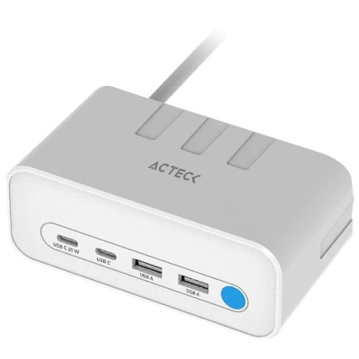 Supresor de Picos Acteck ENERGON MATE CE676 - 3 Contactos - USB - Blanco - AC-936521