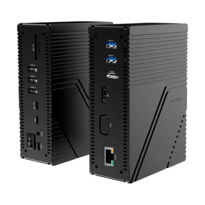 Docking Station Acteck Gate 14V DH696 - USB/HDMI/VGA/SD - Negro - AC-937047