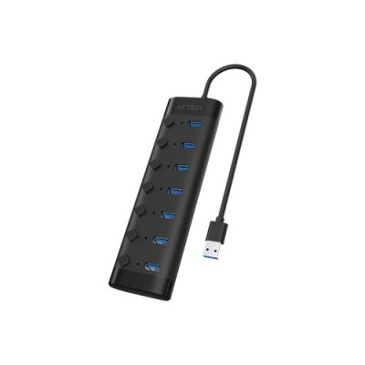 Hub USB Acteck PORT X7 DH470 - 7x USB 3.0 - Negro - AC-937054
