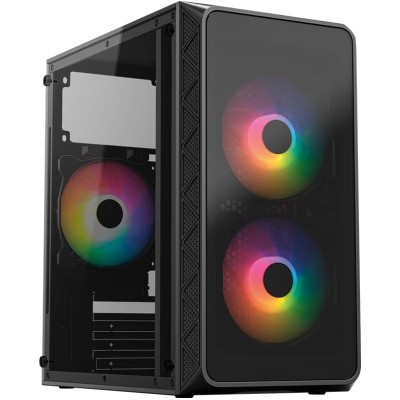 Gabinete Gamer Acteck Doom Pro Crystal GI730C - Mini Torre - Mini-ITX/Micro-ATX - Fuente 600W - 3 Ventiladores - Panel Lateral  - AC-939225