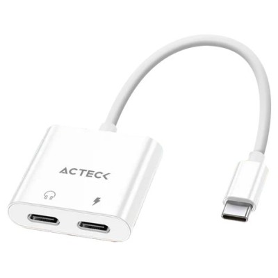 Adaptador USB Acteck Shift Plus AA415 - USB-C a 2x USB-C - Blanco - AC-939768