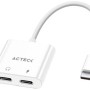 Adaptador USB Acteck Shift Plus AA415 - USB-C a 2x USB-C - Blanco - AC-939768