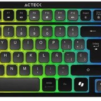 Teclado Gamer Acteck Techno Pro TI790 Inalámbrico Bluetooth RGB Switch Morado AC-940061