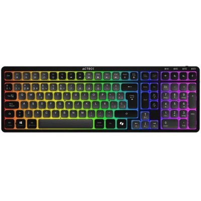 Teclado Gamer Acteck Techno Pro TI790 - Inalámbrico - Bluetooth - RGB - Switch Morado - AC-940061