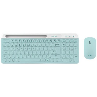 Kit Teclado y Mouse Acteck Creator Virtuos Silk MK720 - Inalámbrico - Tiffany - AC-940153