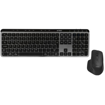Kit Teclado y Mouse Acteck Creator Krea MK755 - Inalámbrico - Gris con Negro - AC-940160