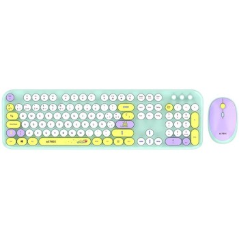 Kit Teclado y Mouse Acteck Creator Chic K- Colors MK485 - Inalámbrico - Tiffany - AC-940191