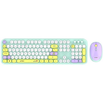 Kit Teclado y Mouse Acteck Creator Chic K- Colors MK485 - Inalámbrico - Tiffany - AC-940191