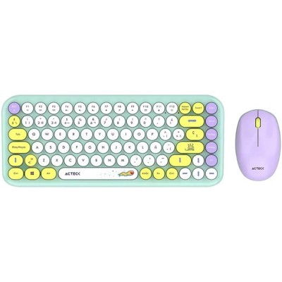 Kit Teclado y Mouse Acteck Creator Chic K- Colors MK480 - Inalámbrico - Tiffany - AC-940238