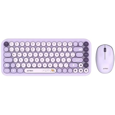 Kit Teclado y Mouse Acteck Creator Chic K- Colors MK480 - Inalámbrico - Violeta - AC-940252
