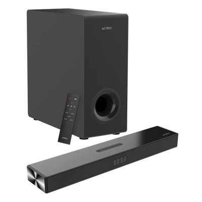 Barra de Sonido Acteck Thin BS600 - 60W - Bluetooth - HDMI - Subwoofer - AC-940801