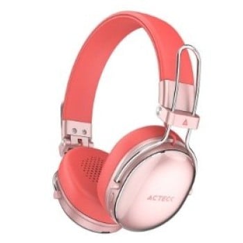 Audífonos Acteck Luxe Chic HP710 - Inalámbrico - Bluetooth - Salmón - AC-940894