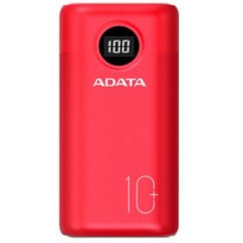 Power Bank ADATA P10000QCD - 10000 mAh - USB - Rojo - AP10000QCD-DGT-CRD