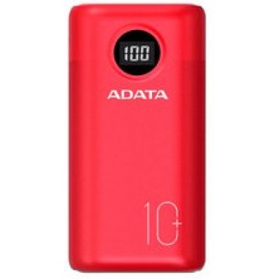 Power Bank ADATA P10000QCD - 10000 mAh - USB - Rojo - AP10000QCD-DGT-CRD