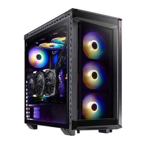 Gabinete Gamer ADATA XPG BATTLECRUSIER Media Torre Negro con 3 Ventiladores