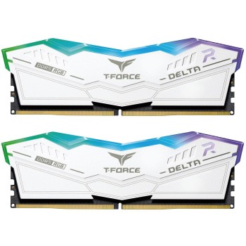 Memoria RAM TEAMGROUP T-FORCE Delta RGB - DDR5 - 32GB (2 x 16GB) - 5200MHz - DIMM - Blanco - Para PC - FF4D532G5200HC40CDC01