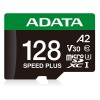 Memoria MicroSDXC ADATA Speed Plus - 128GB - Clase 10 - C/Adaptador - UD128GUI3V30A2SP-RA1