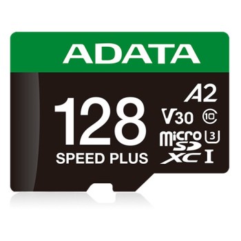 Memoria MicroSDXC ADATA Speed Plus - 128GB - Clase 10 - C/Adaptador - UD128GUI3V30A2SP-RA1