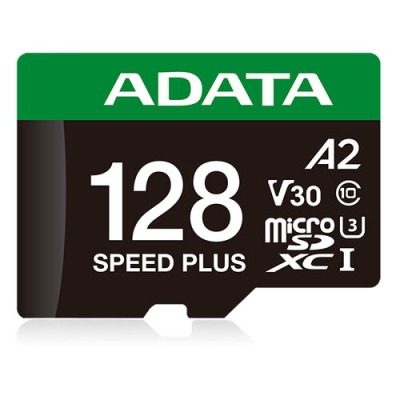 Memoria MicroSDXC ADATA Speed Plus - 128GB - Clase 10 - C/Adaptador - UD128GUI3V30A2SP-RA1
