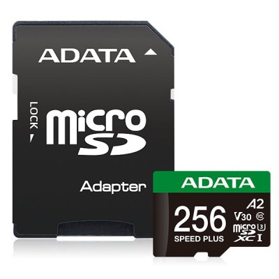 Memoria MicroSDXC ADATA Speed Plus - 256GB - Clase 10 - C/Adaptador - UD256GUI3V30A2SP-RA1