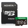 Memoria MicroSDXC ADATA Speed Plus - 512GB - Clase 10 - C/Adaptador - UD512GUI3V30A2SP-RA1