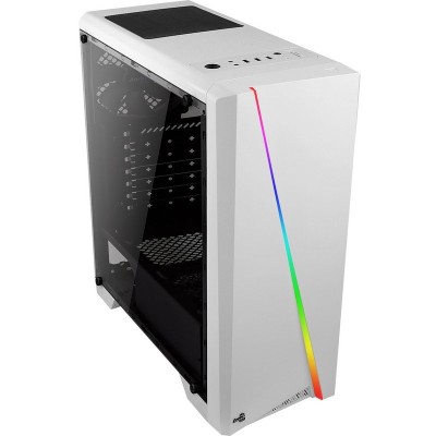 Gabinete AeroCool Cylon Cristal Templado - Media Torre - ATX / Mini-ITX / Micro-ATX - Panel lateral - RGB - Blanco - 4718009152342