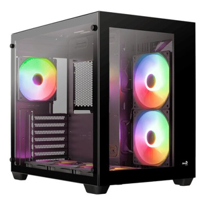 Gabinete Gamer AeroCool Dryft V2 - Media Torre - ATX/Micro ATX/Mini-ITX - Panel Lateral - DRYFT-G-BK-V2