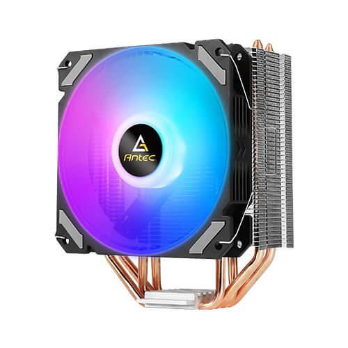 Disipador CPU Antec A400i RGB - Ventilador 120mm 1800RPM PWM - Negro/Plata - Modelo 0-761345-10913-0