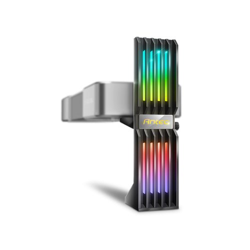 Soporte para Tarjeta Gráfica Antec con Base Magnética Ajustable ARGB Negro Modelo AT-GPUH-ARGB-BK