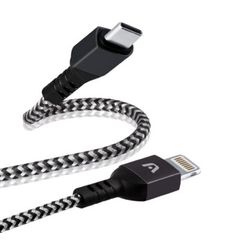 Cable ArgomTech Dura Form - USB-C a Lightning - 1.8m - Negro - ARG-CB-0024BK