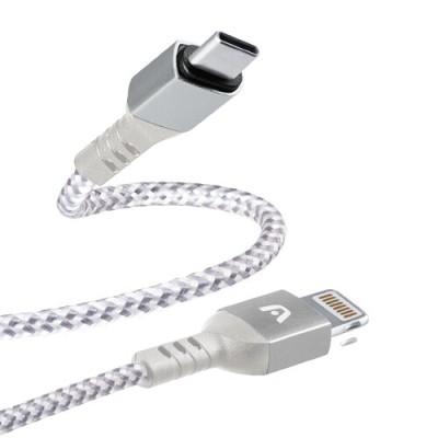 Cable ArgomTech Dura Form - USB-C a Lightning - 1.8m - Blanco - ARG-CB-0024WT