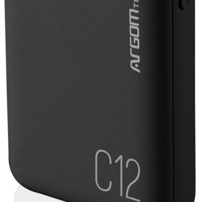Power Bank ArgomTech C12 - 12000 mAh - USB - Negro - ARG-PB-1138BK