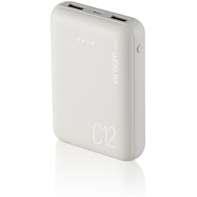 Power Bank ArgomTech C12 - 12000 mAh - USB - Blanco - ARG-PB-1138WT