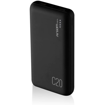 Power Bank ArgomTech C20 - 20000 mAh - USB - Negro - ARG-PB-1145BK