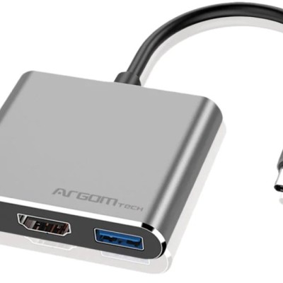 Docking Station ArgomTech One Axess - HDMI/USB-A/USB-C - Plata - ARG-UB-0181