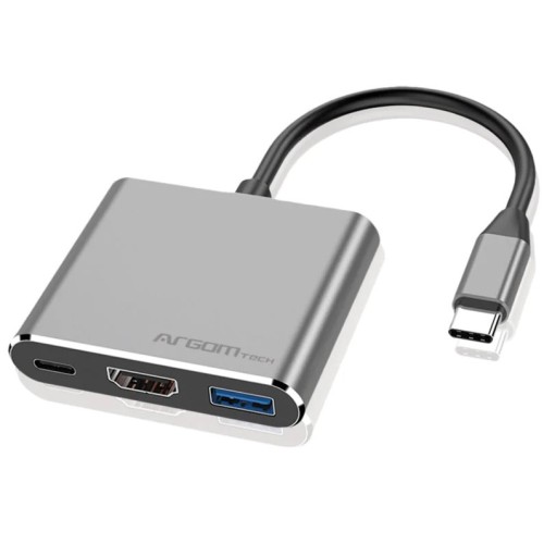 Docking Station ArgomTech One Axess - HDMI, USB-A, USB-C - Plata - Modelo ARG-UB-0181 Docking Station ArgomTech One Axess - HDMI, USB-A, USB-C - Plata - Modelo ARG-UB-0181