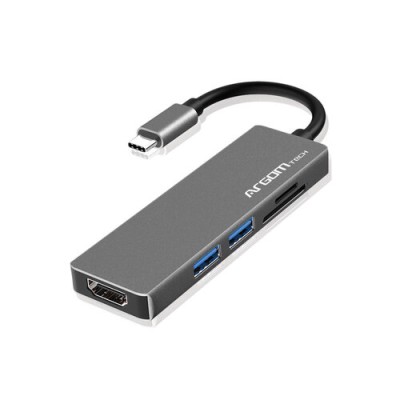 Docking Station ArgomTech One Axess - HDMI/USB/SD/MicroSD - Plata - ARG-UB-0183