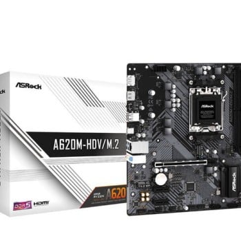 Tarjeta Madre ASRock A620M-HDV/M.2 - Socket AM5 - 2x DDR5 - 6400+(OC)MHz - HDMI - DisplayPort - USB 2.0/3.2 - Micro ATX - A620M-HDV/M.2