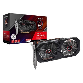 Tarjeta de Video ASRock AMD Radeon RX 6500 XT Phantom Gaming D OC - 4GB - 64-bit - PCI-E 4.0 - GDDR6 - HDMI - DisplayPort - RX6500XT PGD 4GO
