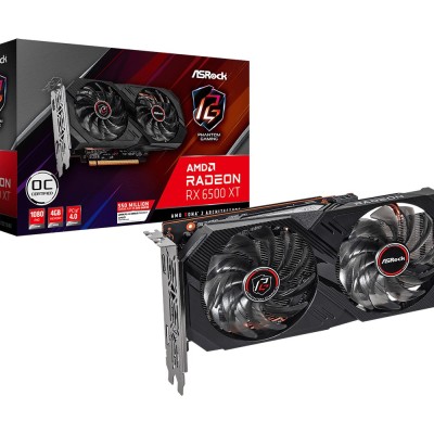 Tarjeta de Video ASRock AMD Radeon RX 6500 XT Phantom Gaming D OC - 4GB - 64-bit - PCI-E 4.0 - GDDR6 - HDMI - DisplayPort - RX6500XT PGD 4GO