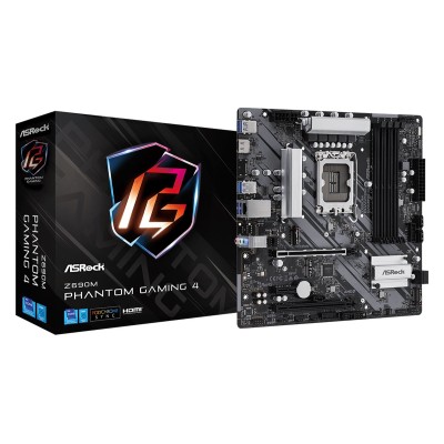 Tarjeta Madre ASRock Z690M PHANTOM GAMING 4 - Socket 1700 - 4xDDR4 - 4800+(OC) MHz - HDMI - USB 2.0/3.2 - Micro ATX - Z690M PHANTOM GAMING 4